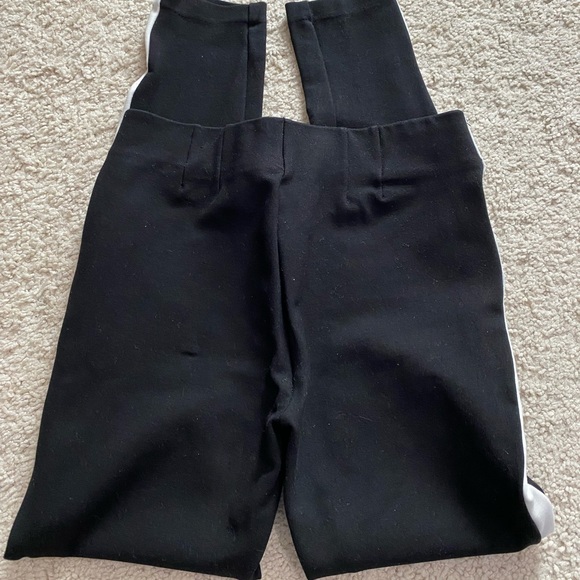ZARA Leggings with Piped Side Stripes Mid Rise Black White EUC Size S - Picture 4 of 4